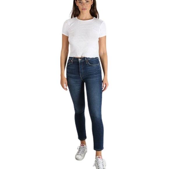 RE/DONE Comfort Stretch High Rise Crop Jean Size 25 NWT - Picture 8 of 10